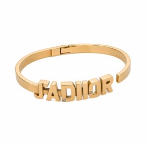 Gold Letter Open Cuff Bracelet - Fashion jewelry, non-precious metal