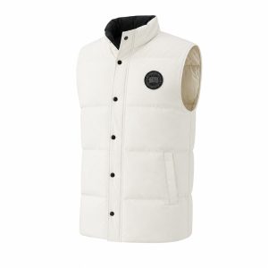 Ivory Stand-Collar Down Vest