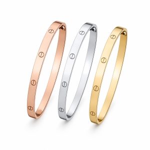 Three-Tone Slim Screw Bracelet Set - Fashion jewelry, non-precious metal