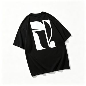 Black Back Abstract Geometric Print Oversized Tee – casual T-shirt and everyday top