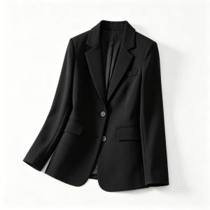 Black Fitted Blazer Jacket – warm winter jacket and outerwear