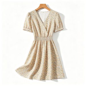 Floral Print V-Neck Mini Dress – affordable fashion online