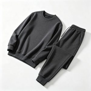 Dark Grey Crew Neck Sweatshirt & Sweatpants Set – casual hoodie and streetwear sweatshirt