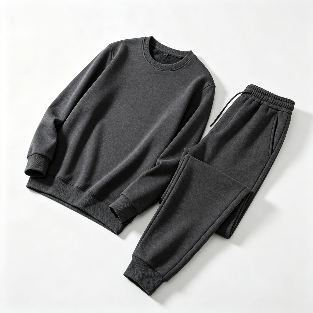 Dark Grey Crew Neck Sweatshirt & Sweatpants Set – casual hoodie and streetwear sweatshirt