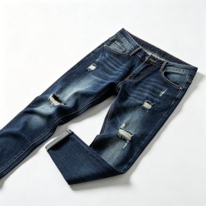 Dark Blue Ripped Slim Fit Jeans – casual bottoms and everyday streetwear