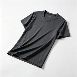 Dark Grey V-Neck Short Sleeve Athletic T-Shirt – casual T-shirt and everyday top