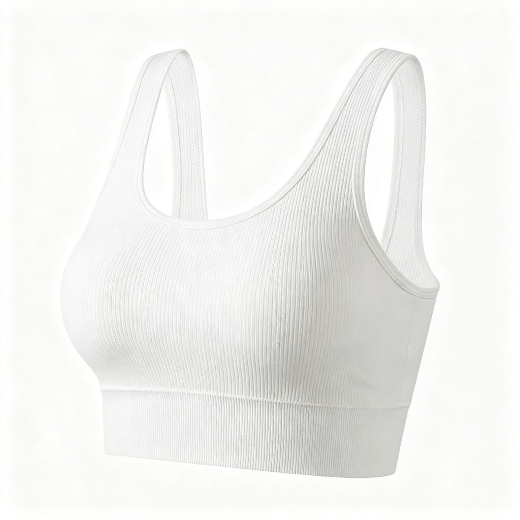 White Ribbed Racerback Cropped Tank Top – casual T-shirt and everyday top