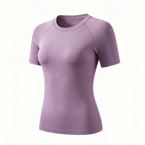 Purple Crew Neck Short Sleeve Athletic T-Shirt – casual T-shirt and everyday top
