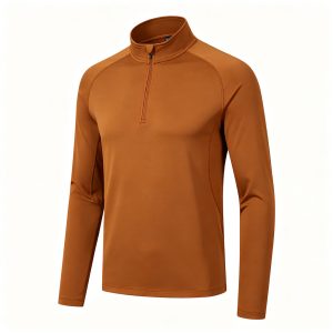 Caramel Half-Zip Long Sleeve Athletic Top – affordable fashion online