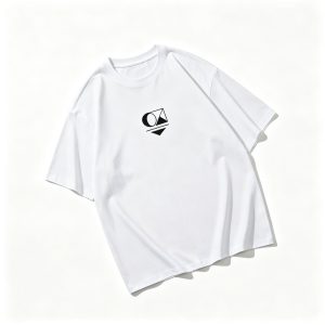 White Abstract Geometric Print Short Sleeve T-Shirt – casual T-shirt and everyday top