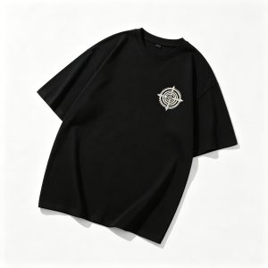 Black Vintage Badge Print Short Sleeve T-Shirt – casual T-shirt and everyday top