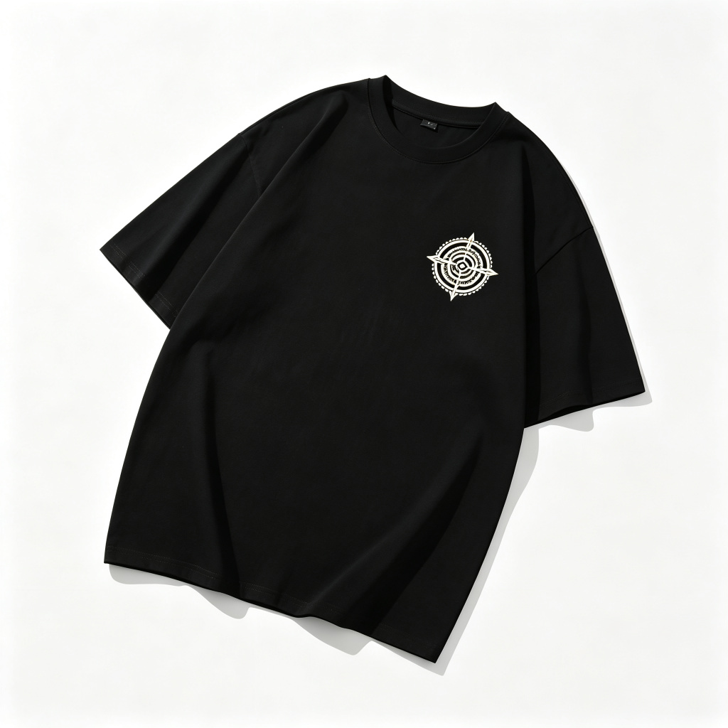 Black Vintage Badge Print Short Sleeve T-Shirt – casual T-shirt and everyday top
