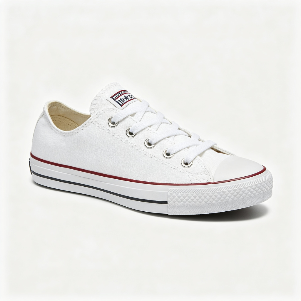 White Low Top Canvas Sneakers – comfortable casual shoes and sneakers