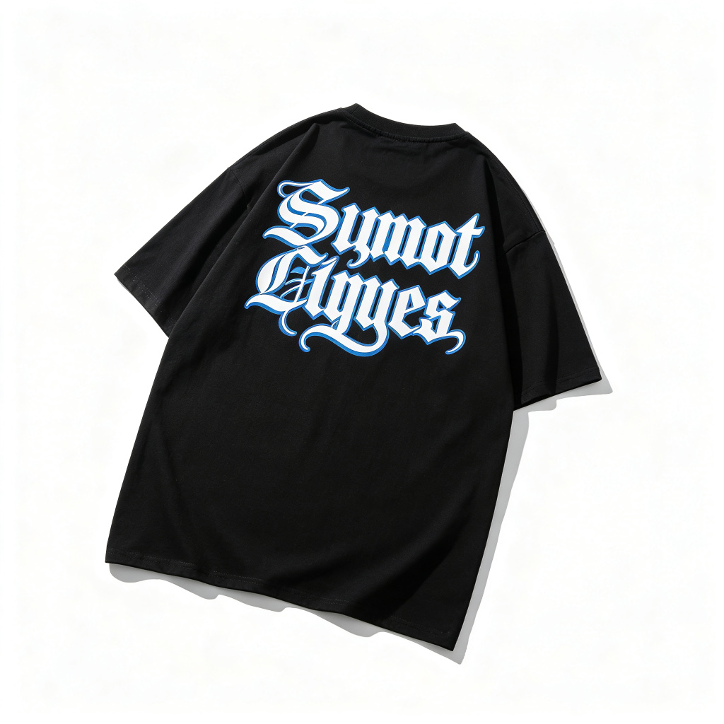 Black Back Abstract Geometric Print Oversized Tee – casual T-shirt and everyday top