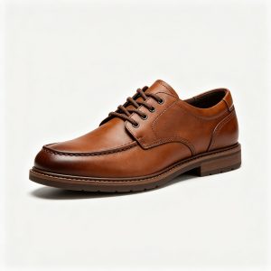 Brown Leather Casual Derby Shoes