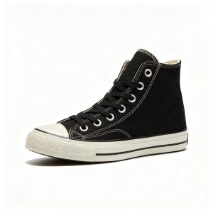 BlackHigh-Top Canvas Sneakers