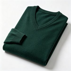 Forest GreenV-Neck Knit Sweater