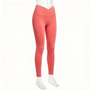 Coral Red High-Waisted Leggings