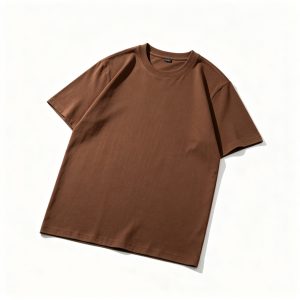 Coffee BrownCotton Crew-Neck T-Shirt