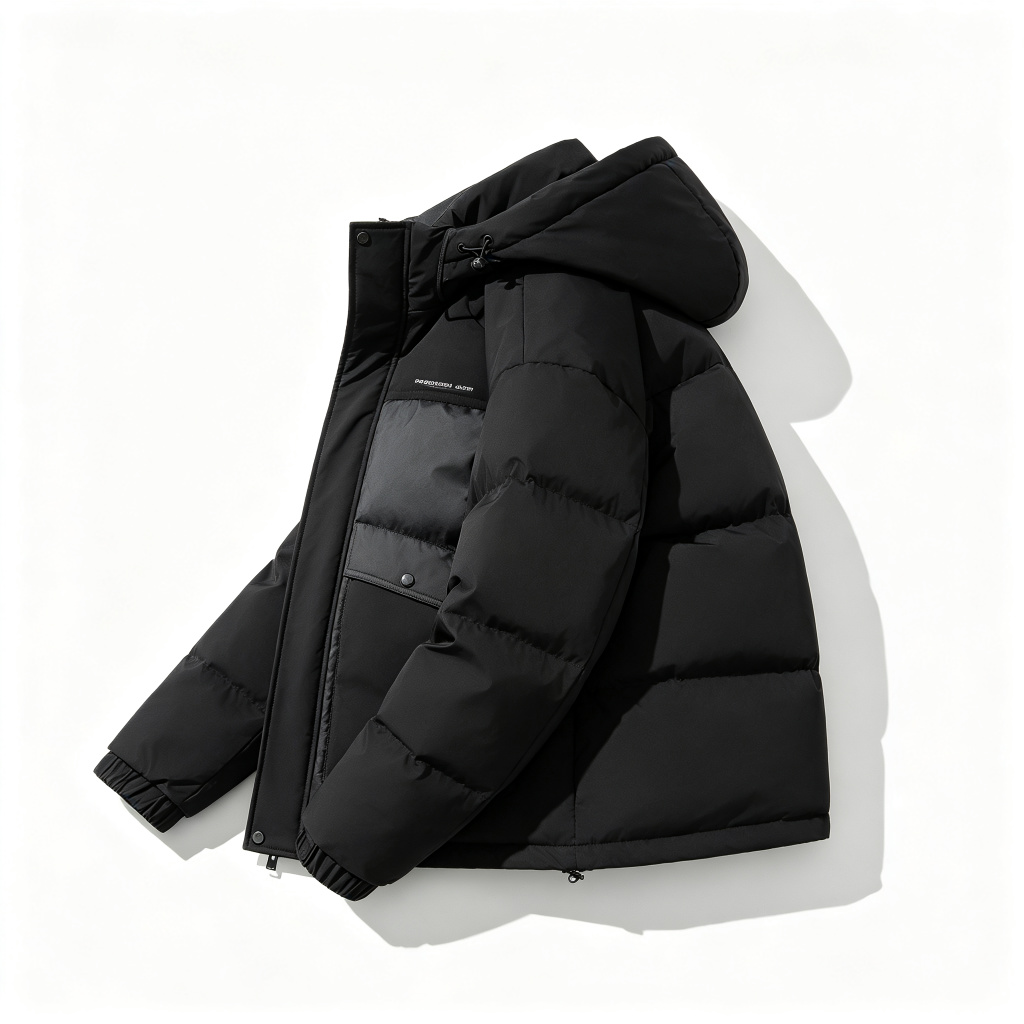 BlackColor-Block Down Jacket