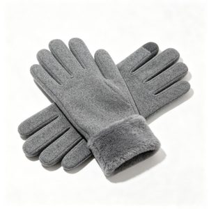 GrayFleece-Lined Thermal Gloves