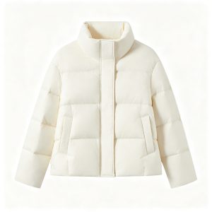 WhiteStand-Collar Down Jacket