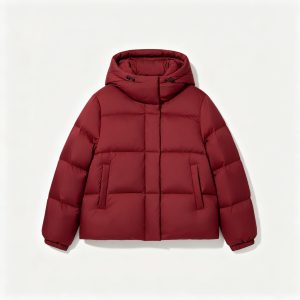 BurgundyHooded Down Jacket