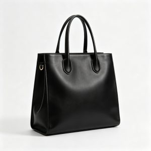 BlackGenuine Leather Tote Bag