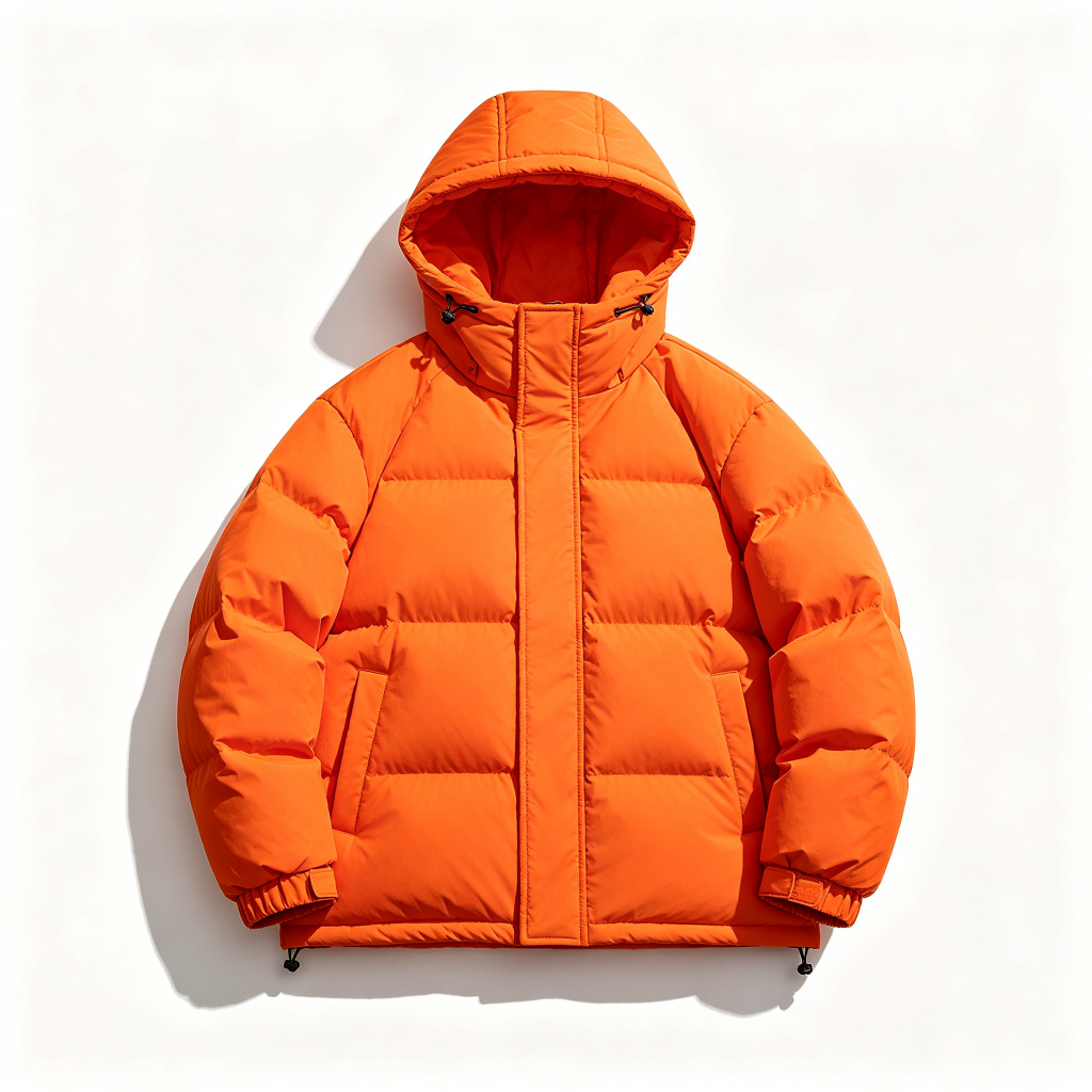 OrangeHooded Down Jacket