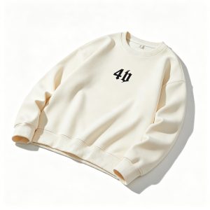 Cream White Letter Print Crewneck Sweatshirt