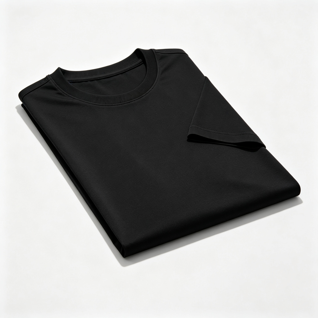 Black Crew Neck Short Sleeve Athletic T-Shirt
