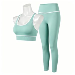 Mint Green Racerback Sports Bra & Leggings Set