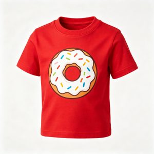 Red Donut Graphic Kids T-Shirt