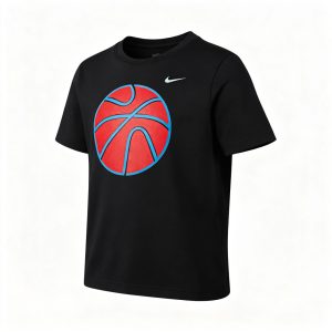 Black Basketball Graphic Kids T-Shirt
