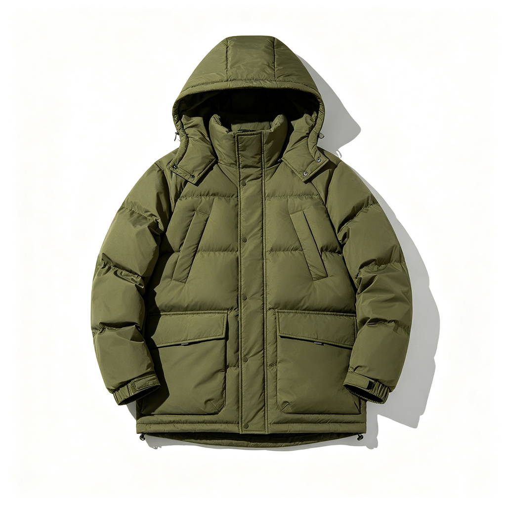 Army GreenHooded Down Jacket