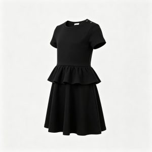 Black Peplum Girls Dress