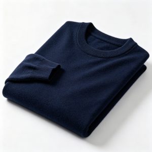 NavyCrew-Neck Knit Sweater