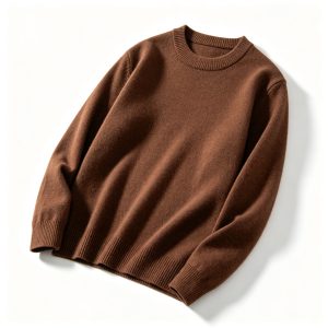 Coffee BrownCrew-Neck Knit Sweater