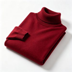 BurgundyTurtleneck Knit Sweater