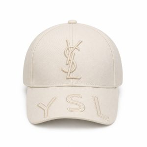 Ivory Tonal Embroidered Baseball Cap