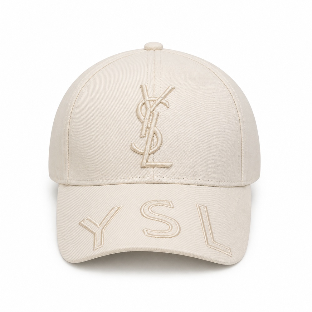 Ivory Tonal Embroidered Baseball Cap
