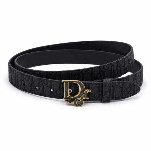 Black Monogram Dior Letter Buckle Belt, 35mm