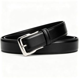 Black Leather Classic Pin Buckle Belt – adjustable fashion belt