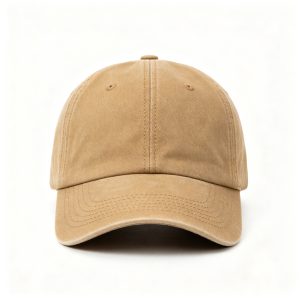 Khaki Washed Baseball Cap – unisex hat and everyday headwear
