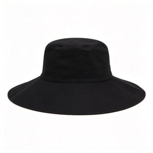 Black Wide Brim Bucket Hat – unisex hat and everyday headwear