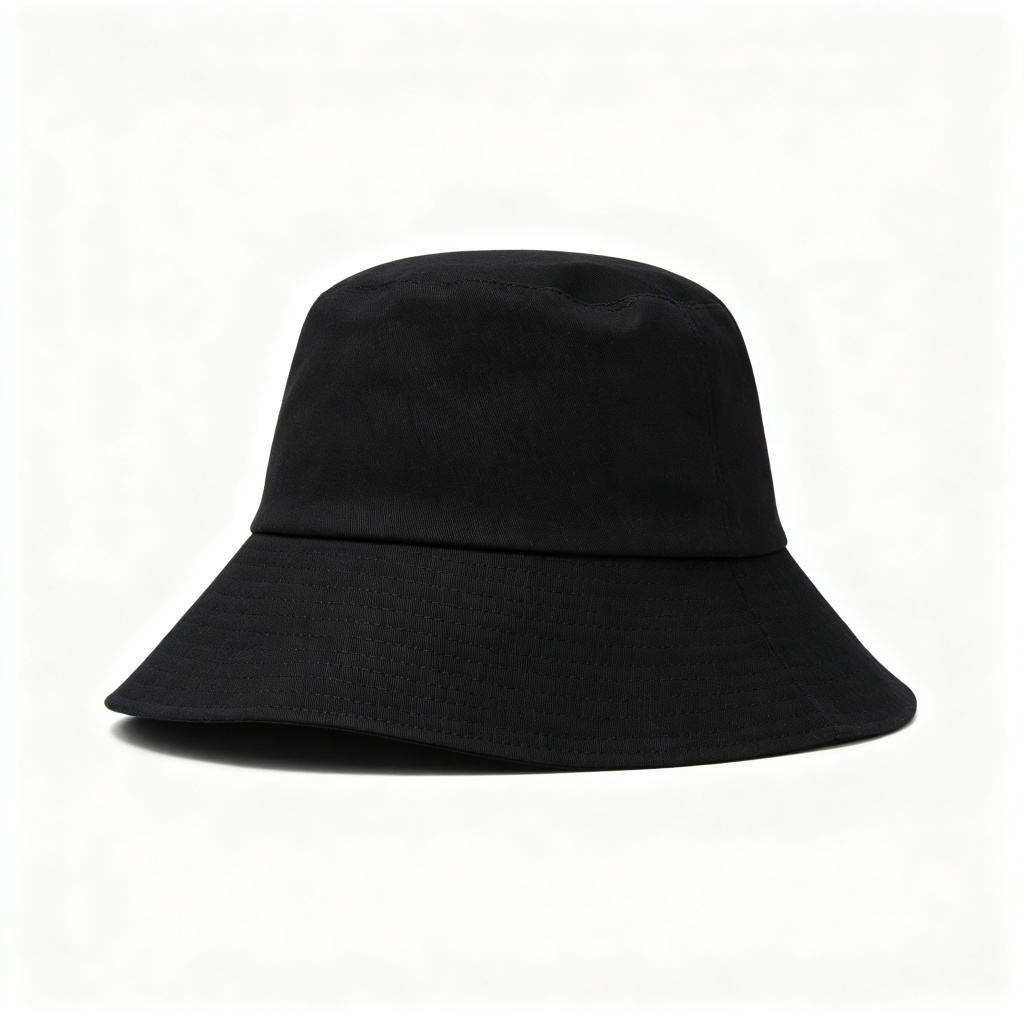 Black Wide Brim Bucket Hat – unisex hat and everyday headwear