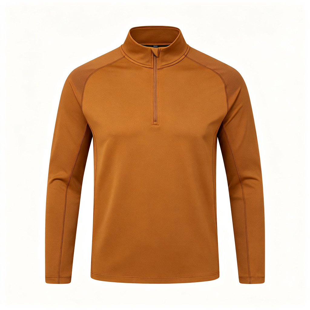 Caramel Half-Zip Long Sleeve Athletic Top – affordable fashion online