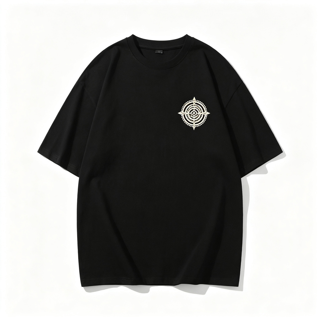 Black Vintage Badge Print Short Sleeve T-Shirt – casual T-shirt and everyday top