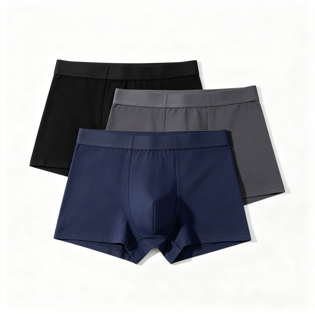 Men's Boxer Briefs 3-Pack (Black, Grey, Navy) – breathable everyday underwear