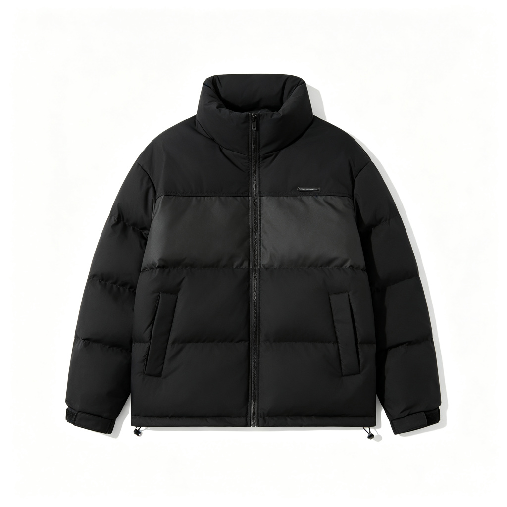 BlackColor-Block Down Jacket
